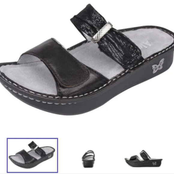 Alegria Women Karmen  KAR-237 Leather Hook&loop Wedge Sandals shoes sz 38/8-8.5 - Picture 1 of 9
